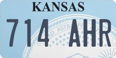 KS license plate 714AHR