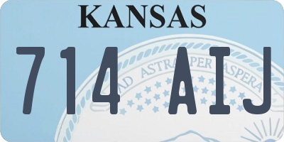 KS license plate 714AIJ