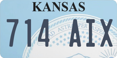 KS license plate 714AIX