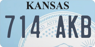 KS license plate 714AKB