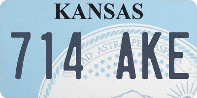 KS license plate 714AKE