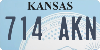 KS license plate 714AKN
