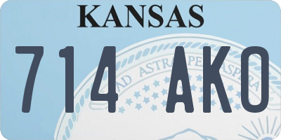 KS license plate 714AKO