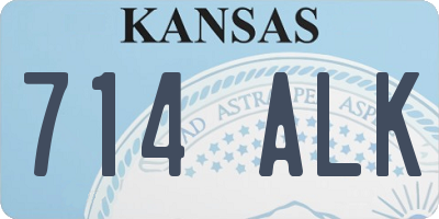 KS license plate 714ALK