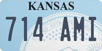 KS license plate 714AMI