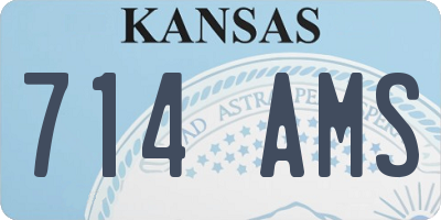 KS license plate 714AMS