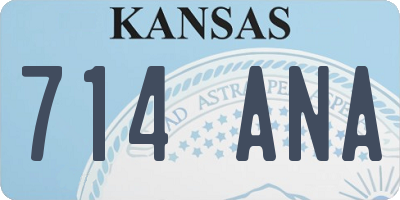 KS license plate 714ANA