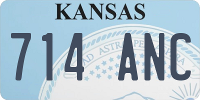 KS license plate 714ANC
