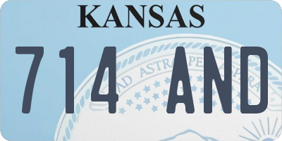 KS license plate 714AND