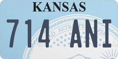 KS license plate 714ANI