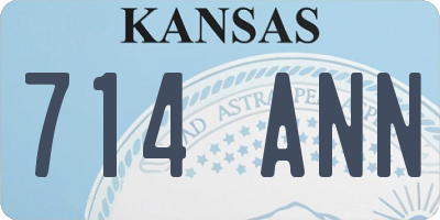 KS license plate 714ANN