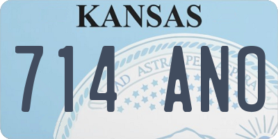 KS license plate 714ANO