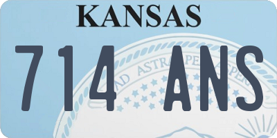 KS license plate 714ANS