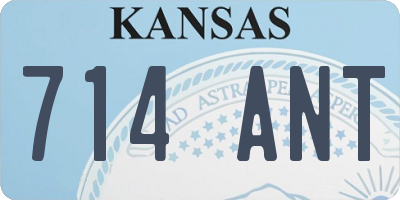 KS license plate 714ANT