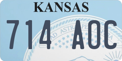 KS license plate 714AOC