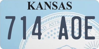 KS license plate 714AOE