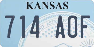 KS license plate 714AOF