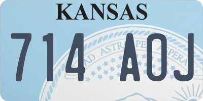 KS license plate 714AOJ