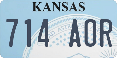 KS license plate 714AOR