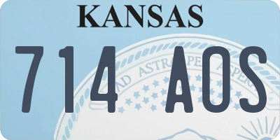 KS license plate 714AOS