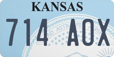 KS license plate 714AOX
