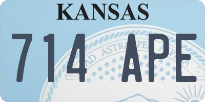 KS license plate 714APE
