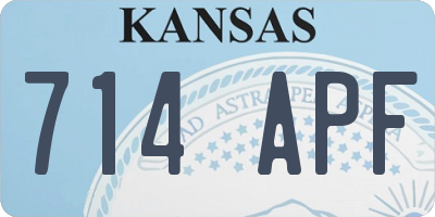 KS license plate 714APF