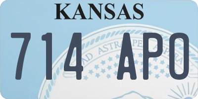 KS license plate 714APO