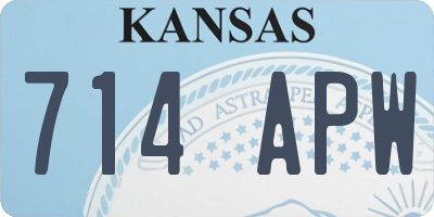 KS license plate 714APW