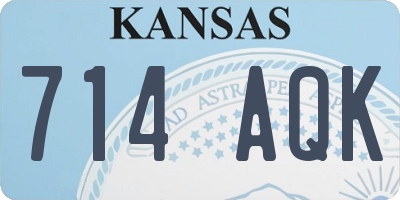 KS license plate 714AQK