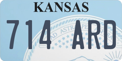 KS license plate 714ARD