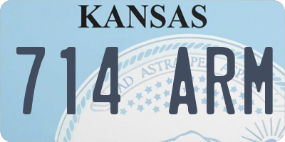 KS license plate 714ARM
