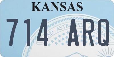 KS license plate 714ARQ