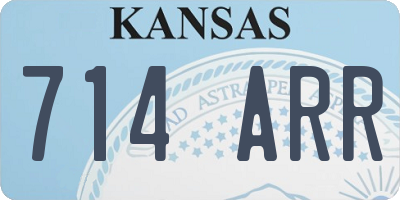 KS license plate 714ARR
