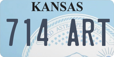 KS license plate 714ART