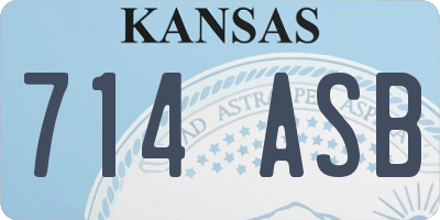 KS license plate 714ASB