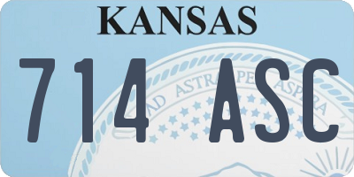 KS license plate 714ASC
