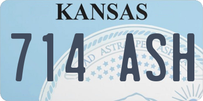 KS license plate 714ASH