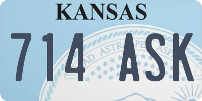 KS license plate 714ASK