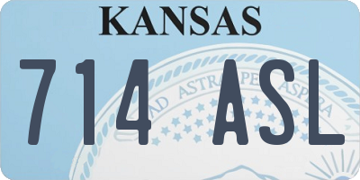 KS license plate 714ASL