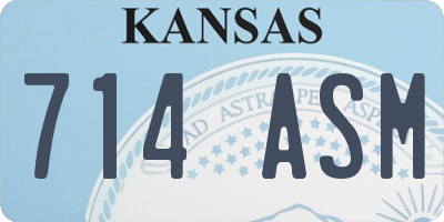 KS license plate 714ASM