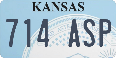 KS license plate 714ASP
