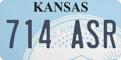 KS license plate 714ASR