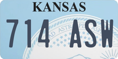 KS license plate 714ASW