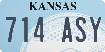 KS license plate 714ASY
