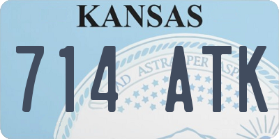 KS license plate 714ATK