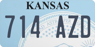 KS license plate 714AZD