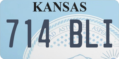 KS license plate 714BLI