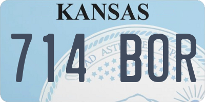 KS license plate 714BOR