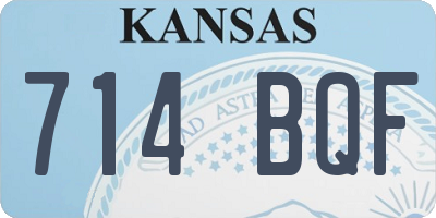 KS license plate 714BQF